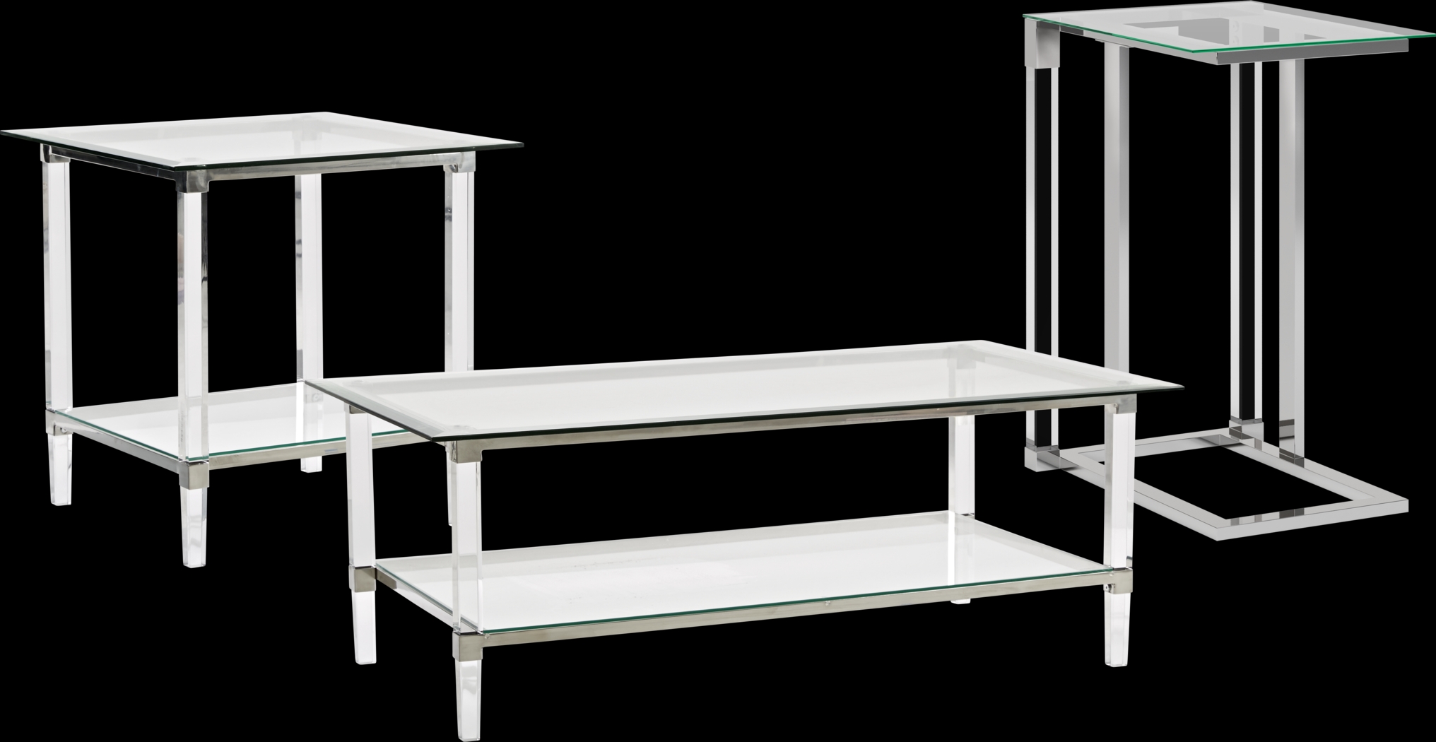 Varna Silver 3 Pc Rectangle Table Set - Thumbnail - Image 1