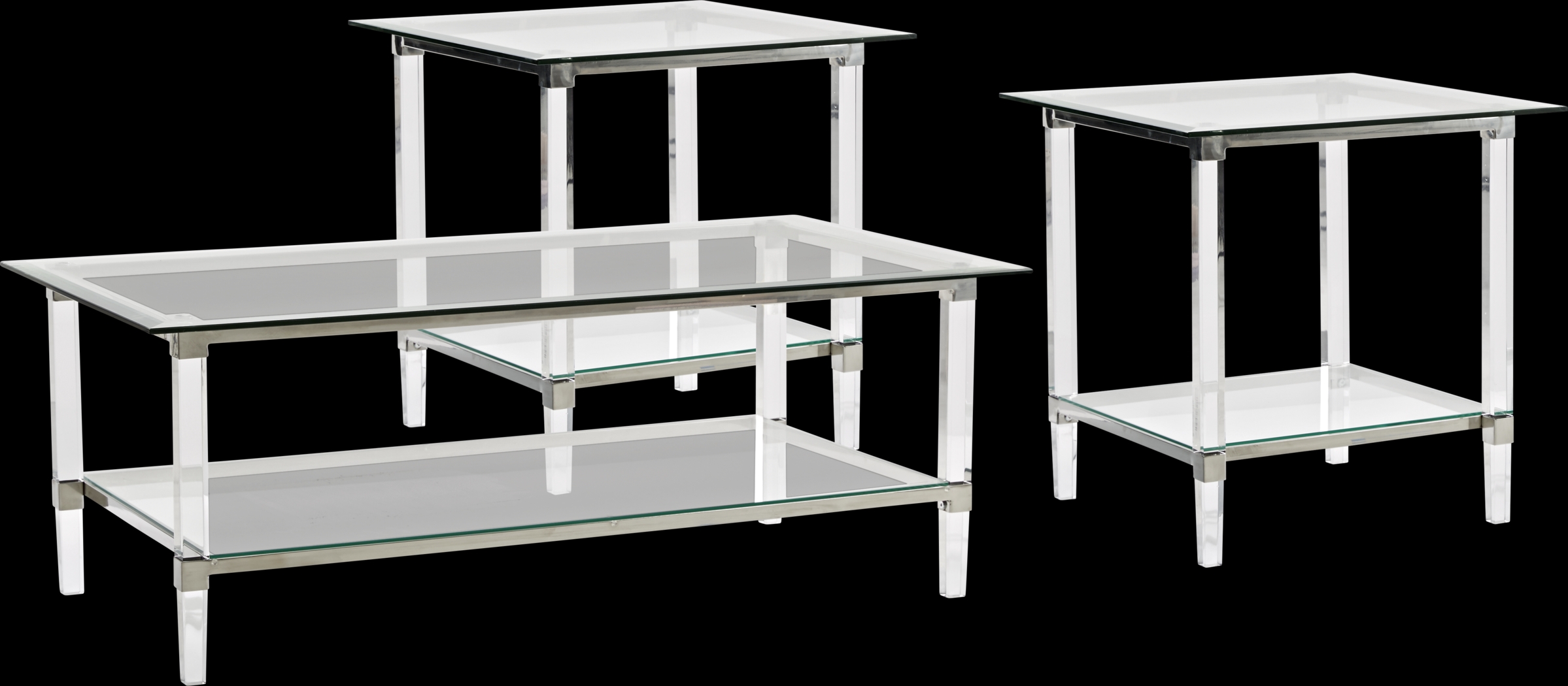 Varna Silver 3 Pc Rectangle Table Set - Thumbnail - Image 1
