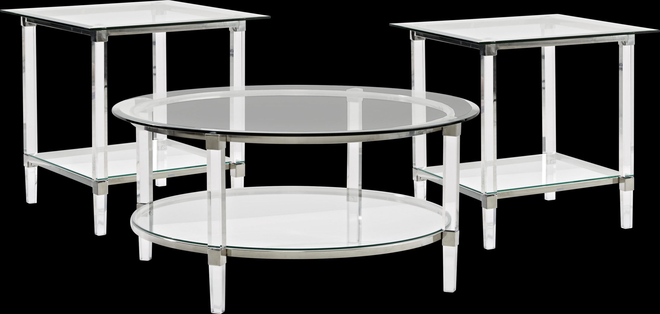 Varna Silver 3 Pc Table Set - Thumbnail - Image 1