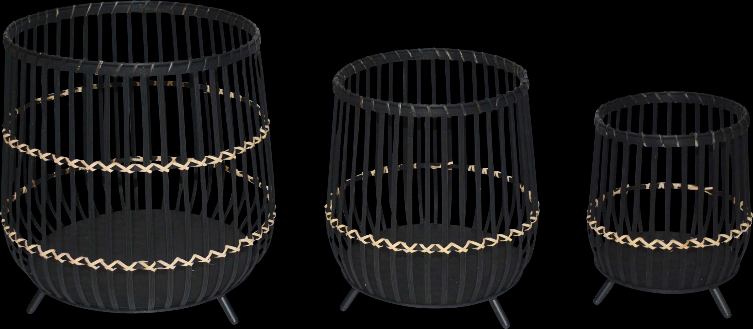 Varnedoe Black Planter, Set of 3 - Thumbnail - Image 1