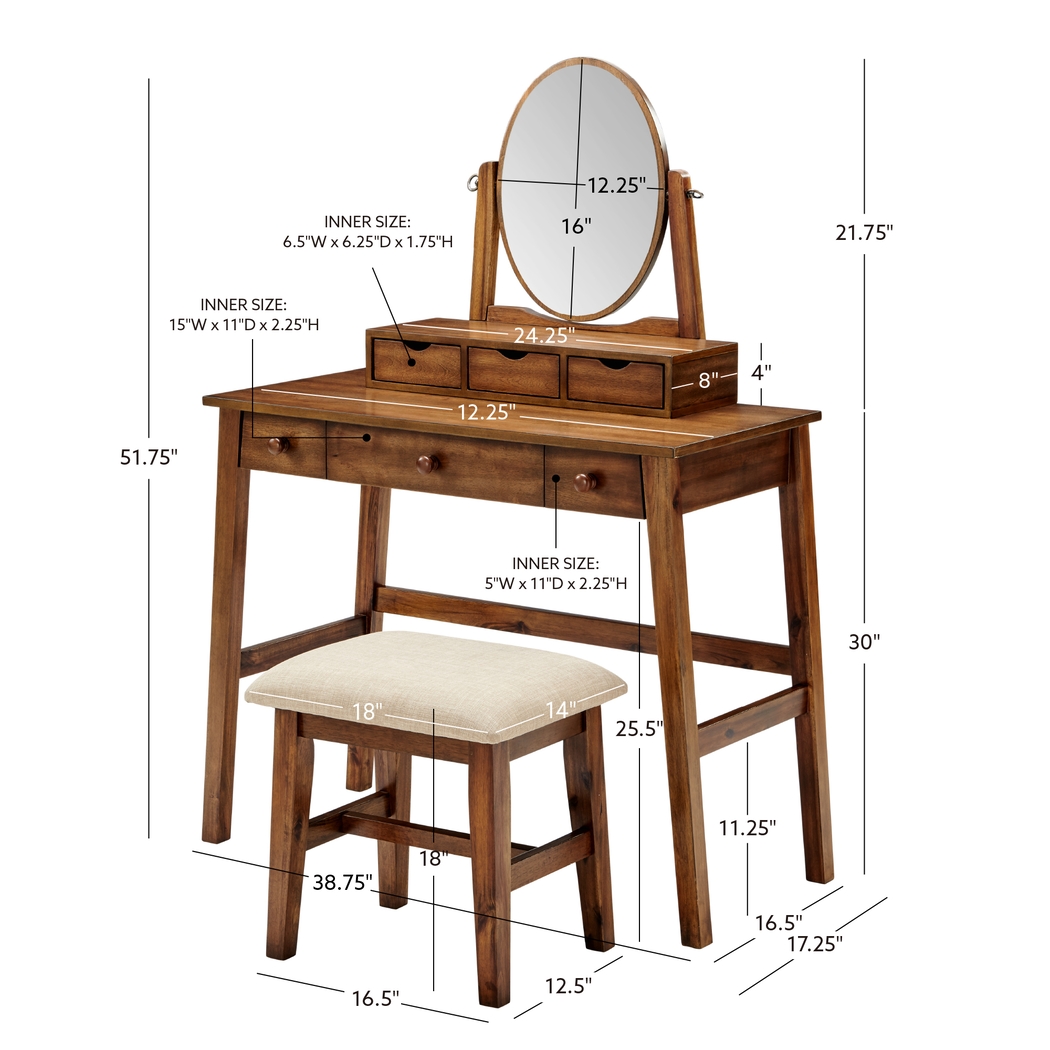 Varnum Brown Vanity Set - Thumbnail - Image 8