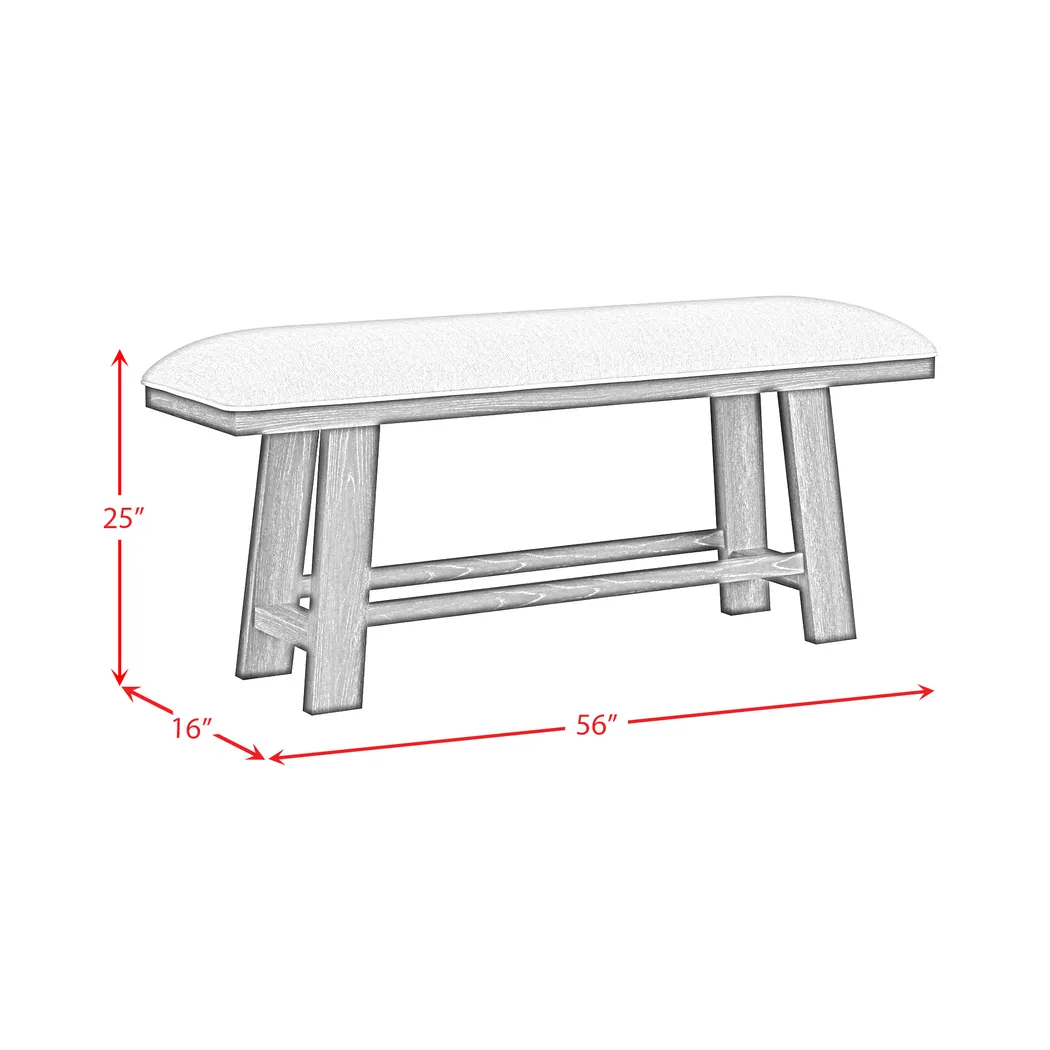 Varos Gray Counter Height Bench - Thumbnail - Image 2