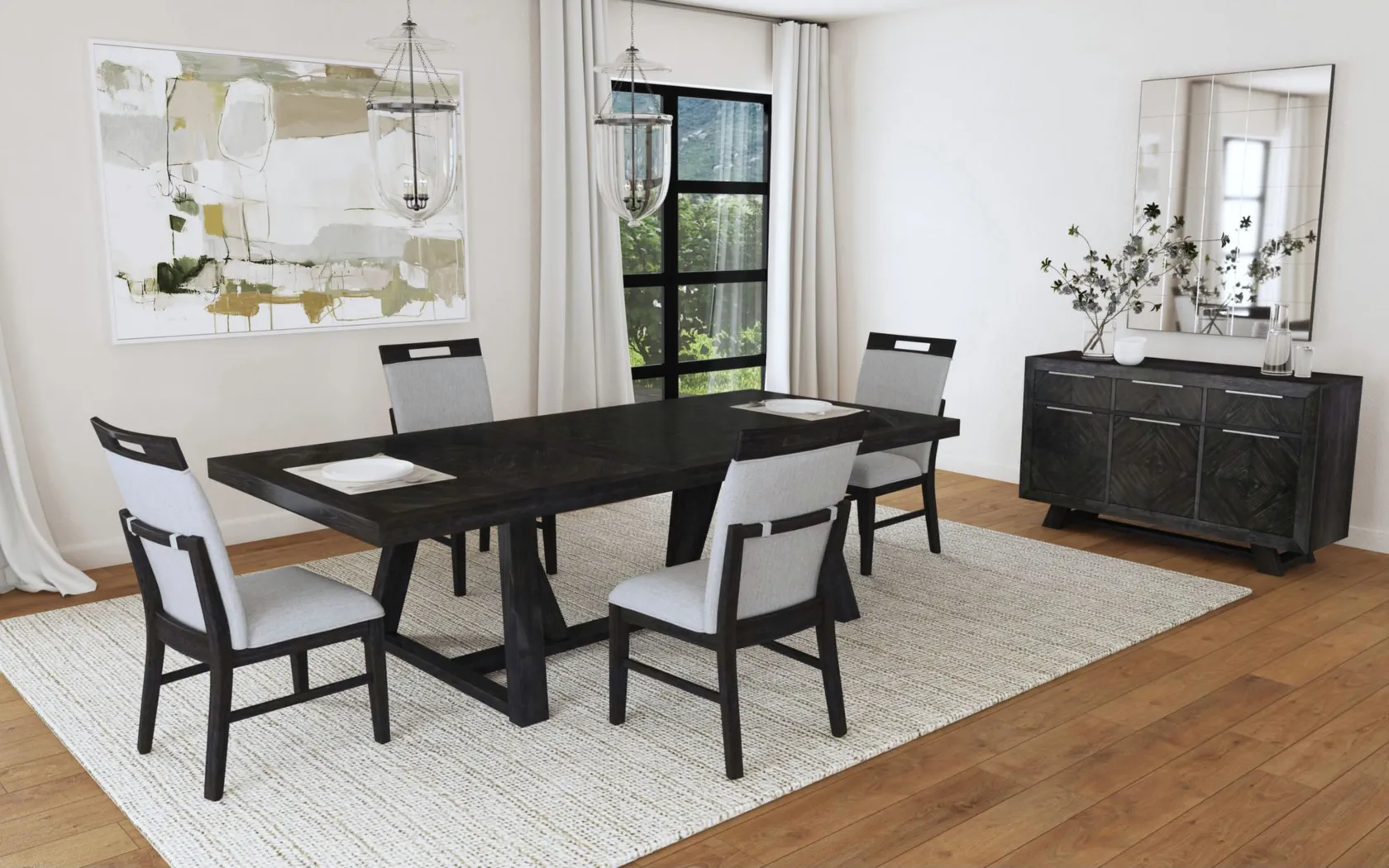 Varos Gray Side Chair, Set of 2 - Thumbnail - Image 2