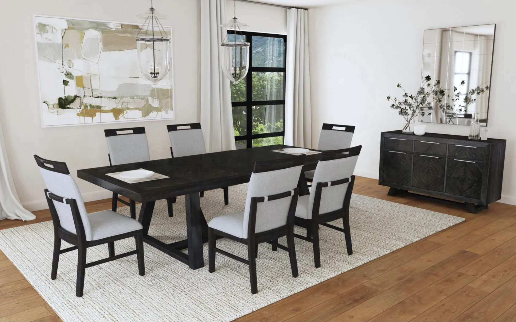 Varos Gray Side Chair, Set of 2 - Thumbnail - Image 4