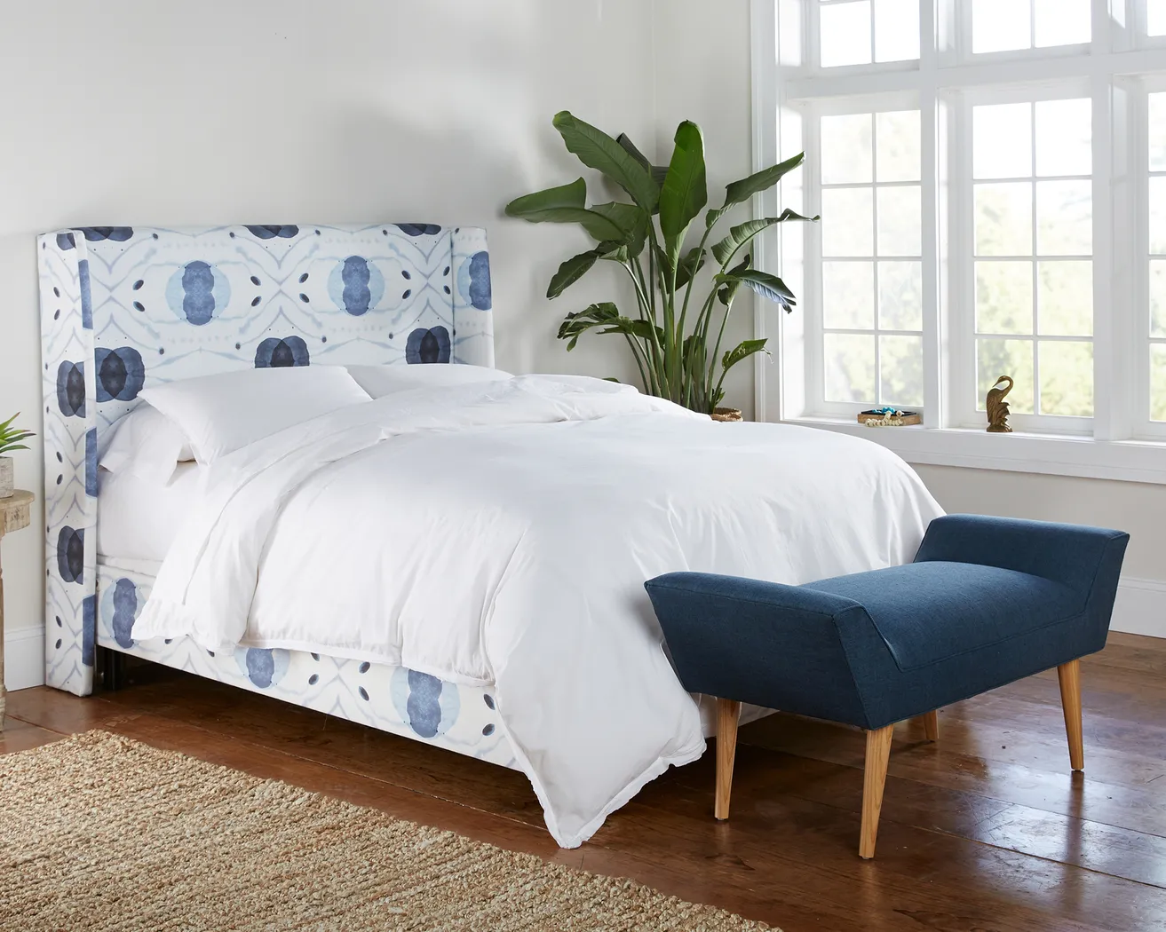 Vashti Blue Queen Upholstered Bed - Image 6