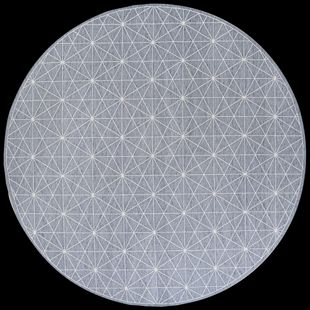 Vast Galaxy Gray 7'10 Round Indoor/Outdoor Rug - Thumbnail - Image 1