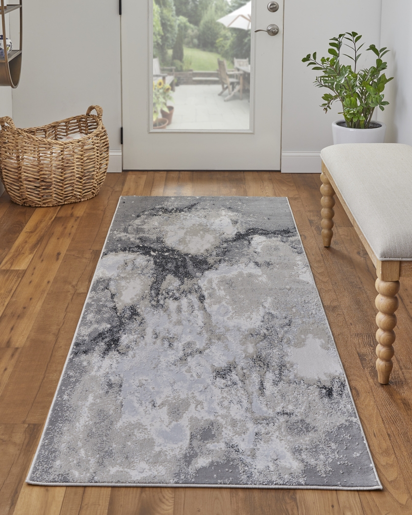 Vaves Gray 2'10 x 7'10 Runner Rug - Thumbnail - Image 2