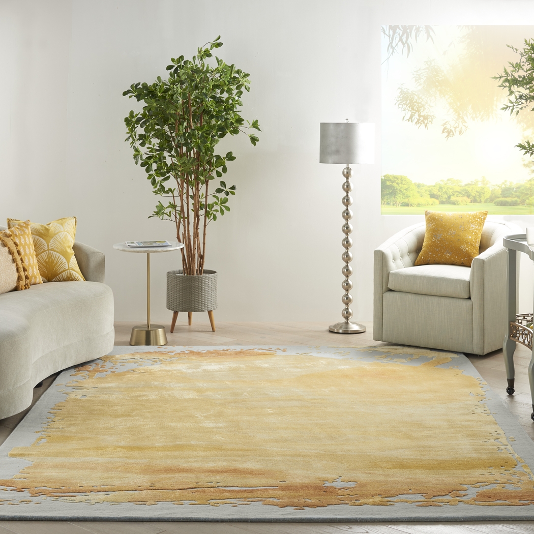 Vawix Gray/Gold 7'9 x 9'9 Rug - Thumbnail - Image 2