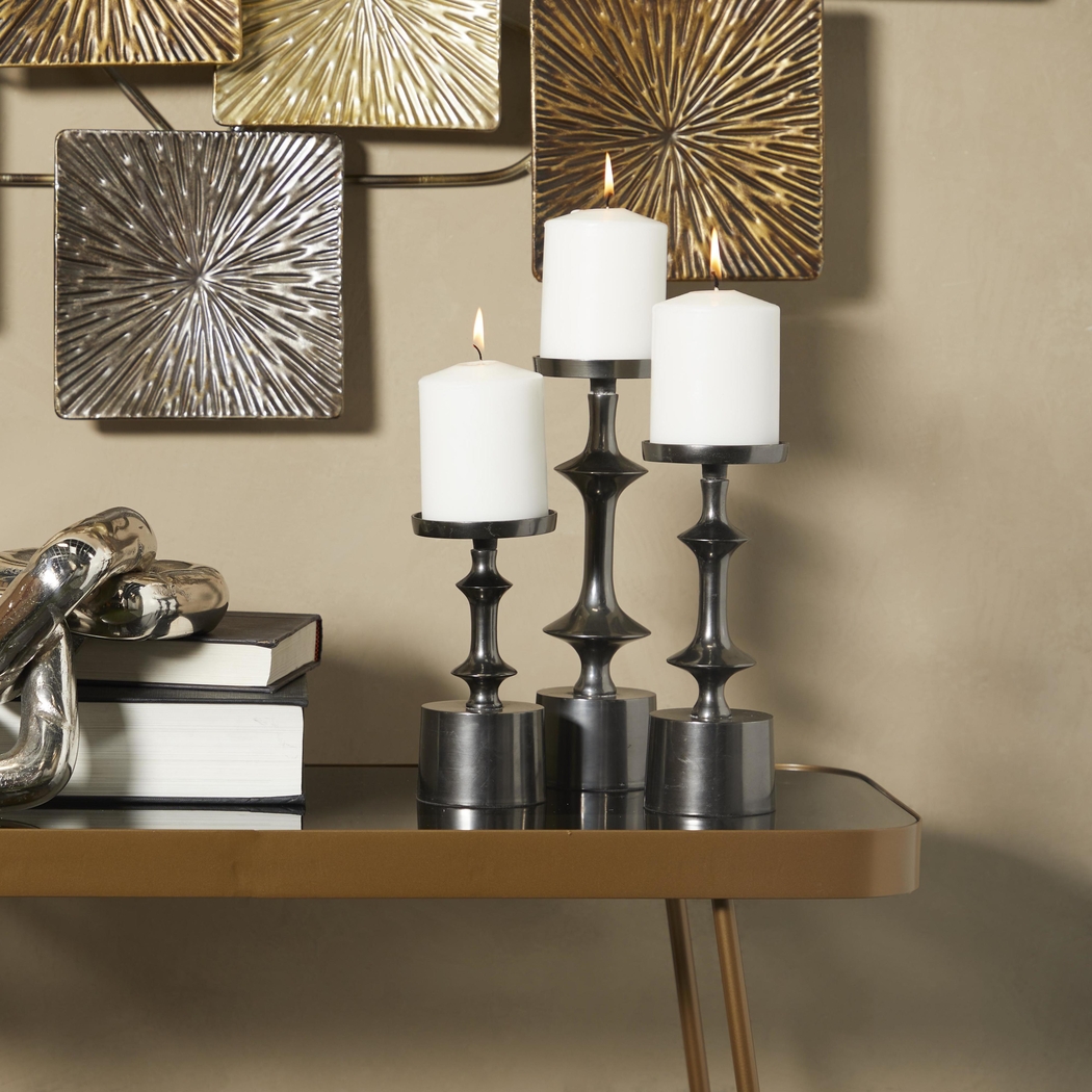 Vebius Black Candle Holder, Set of 3 - Thumbnail - Image 2