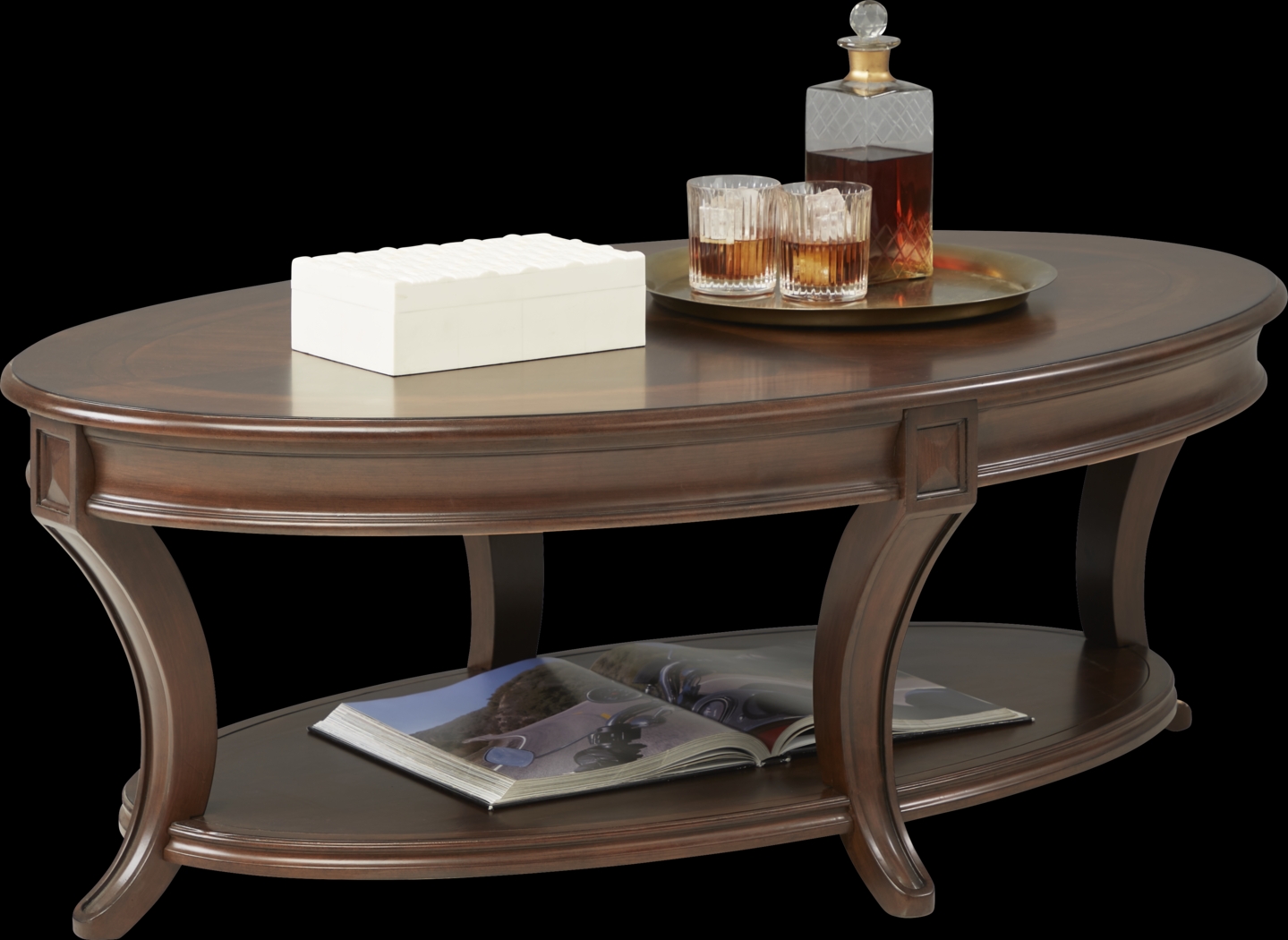 Veckerton Brown Cherry Cocktail Table - Thumbnail - Image 1