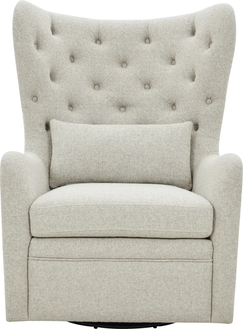 Velina Beige Swivel Chair - Thumbnail - Image 2