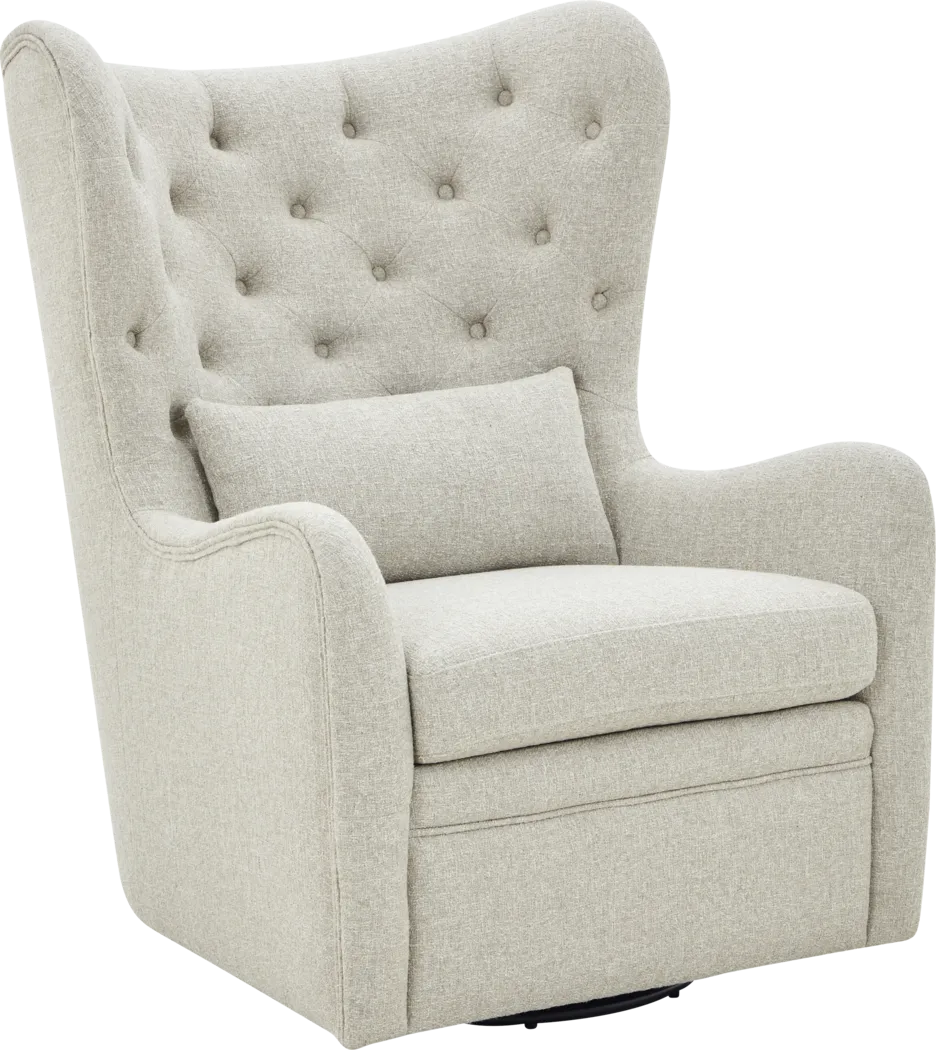 Velina Beige Swivel Chair - Thumbnail - Image 1