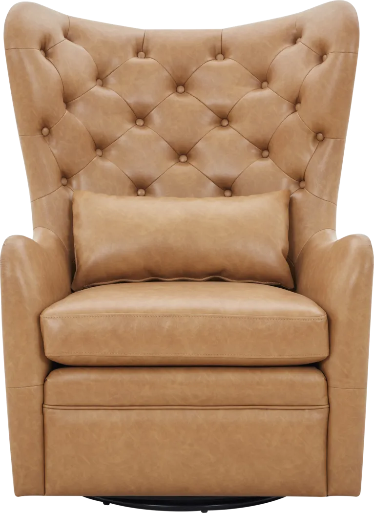 Velina Camel Swivel Chair - Thumbnail - Image 2