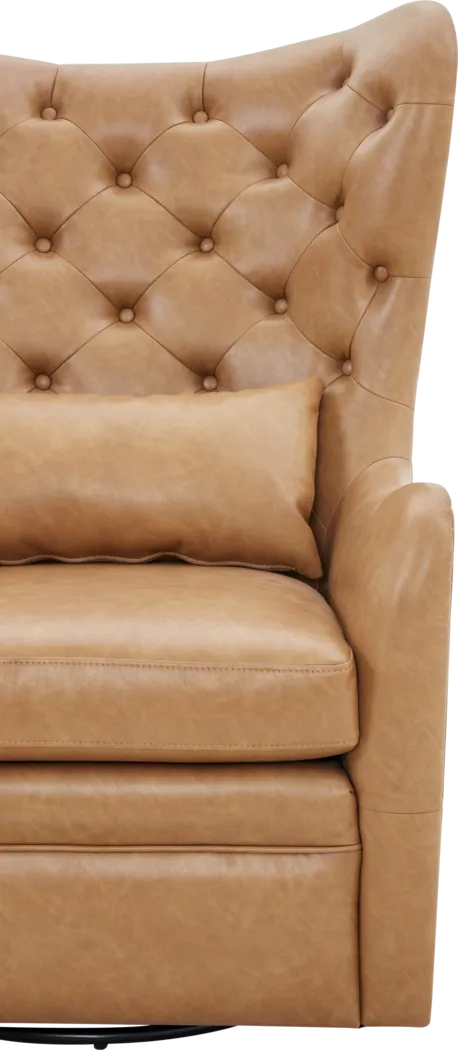 Velina Camel Swivel Chair - Thumbnail - Image 3