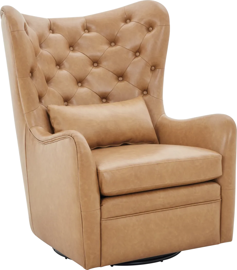 Velina Camel Swivel Chair - Thumbnail - Image 1