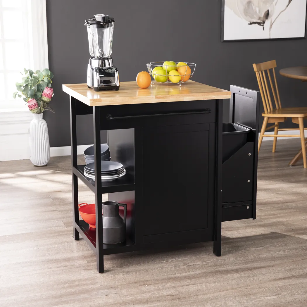 Velmont Black Kitchen Island - Image 5