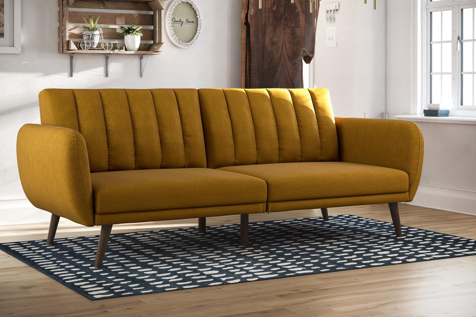 Velron Mustard Futon - Thumbnail - Image 2