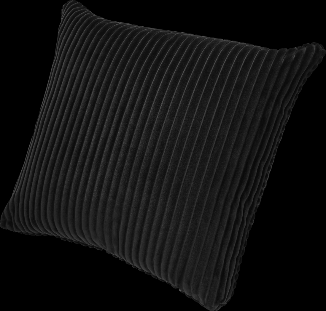 Velvet Cord Black Pillow, Set of Two - Thumbnail - Image 2