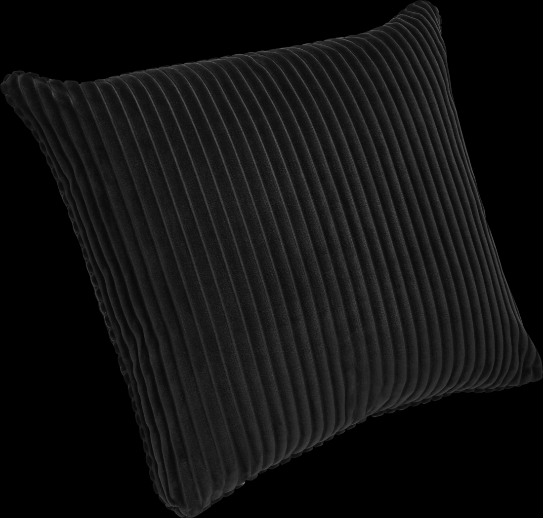 Velvet Cord Black Pillow, Set of Two - Thumbnail - Image 3