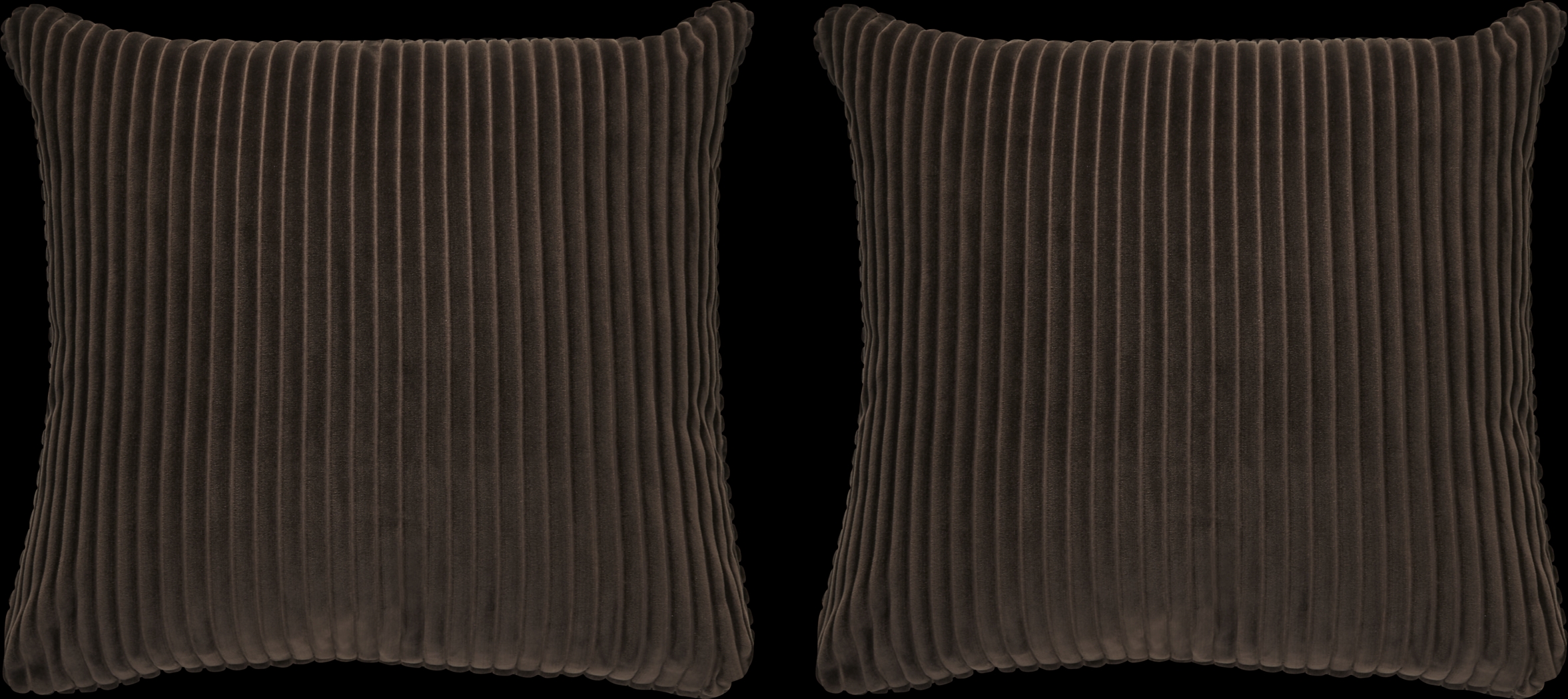 Velvet Cord Chocolate Pillow, Set of Two - Thumbnail - Image 1