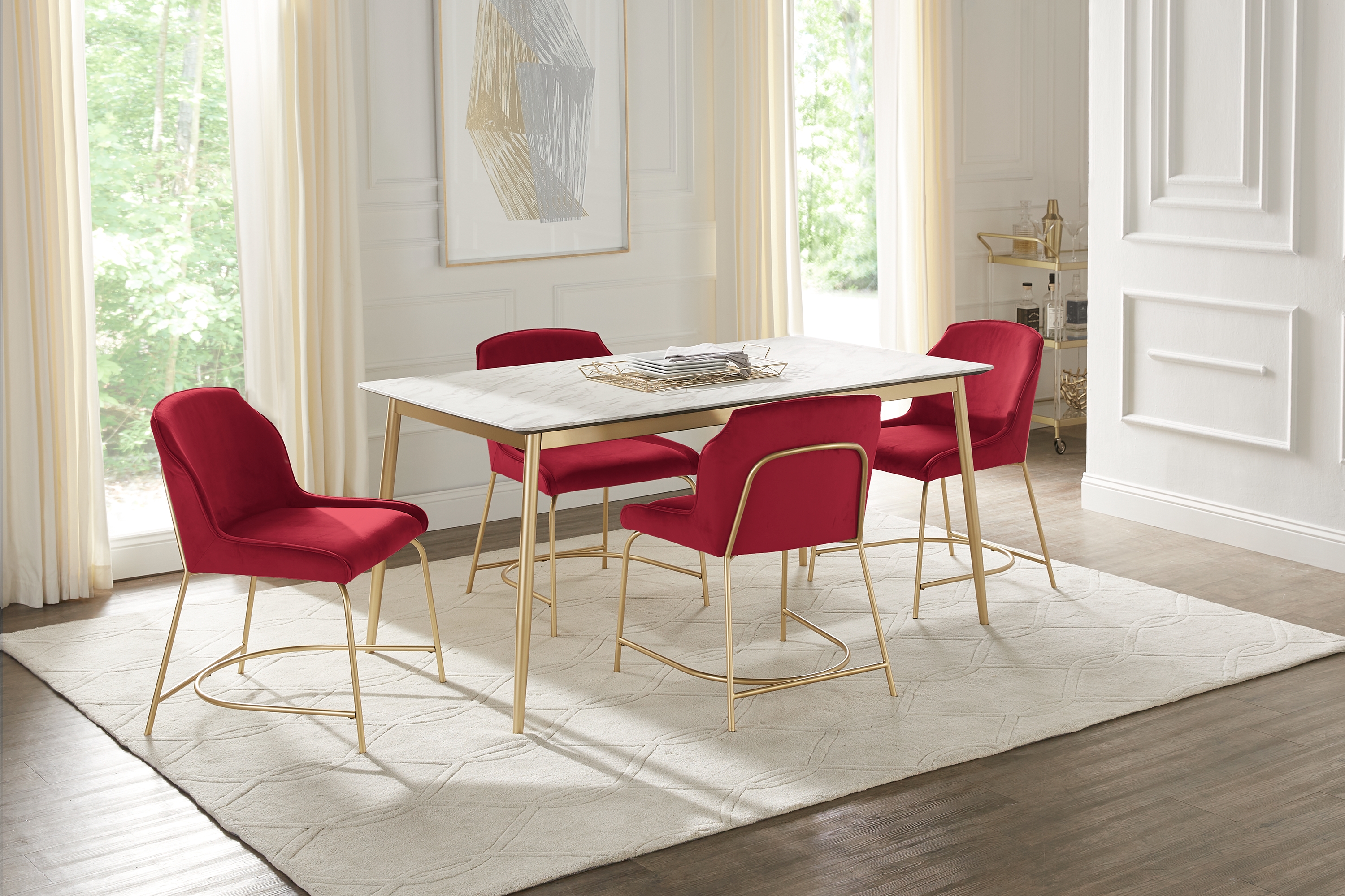 Venetian Court Red Side Chair - Thumbnail - Image 2