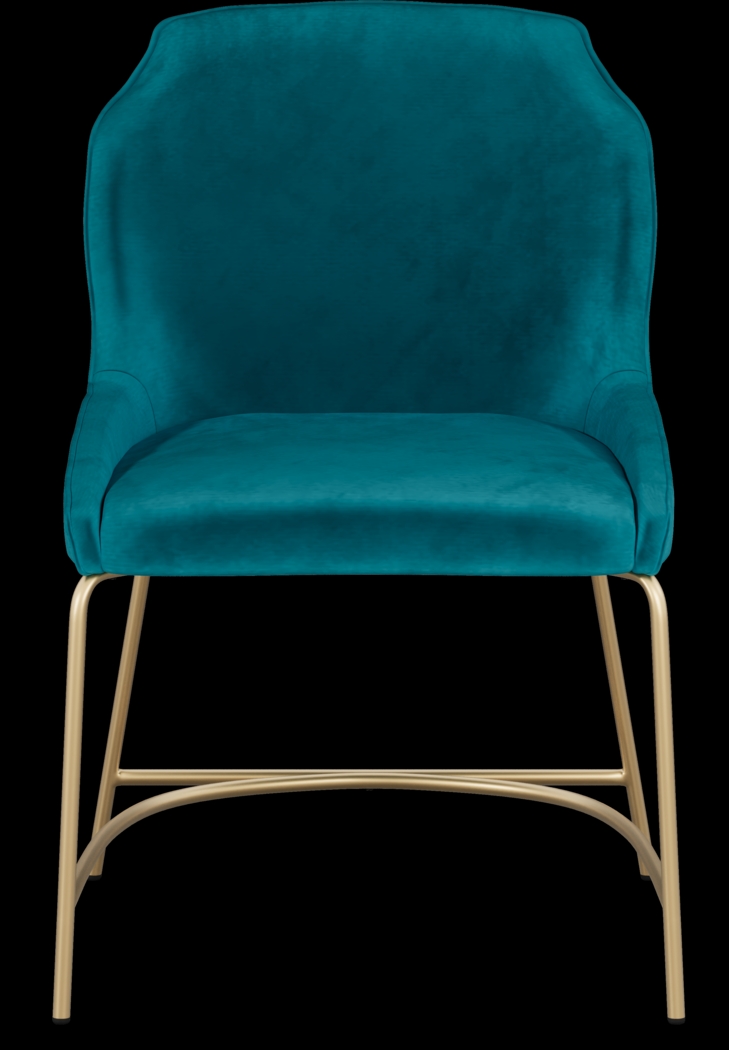 Venetian Court Gold 5 Pc Dining Room with Teal Chairs - Thumbnail - Image 7