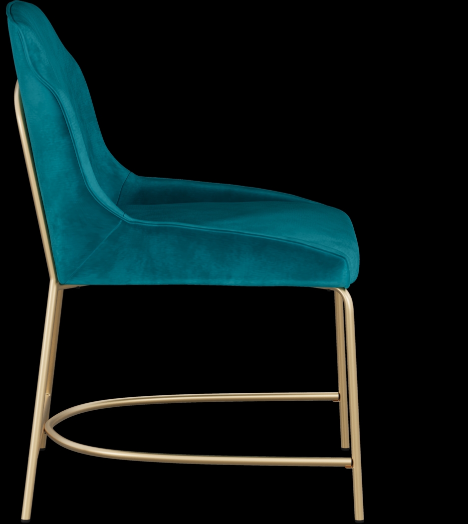 Venetian Court Gold 5 Pc Dining Room with Teal Chairs - Thumbnail - Image 8