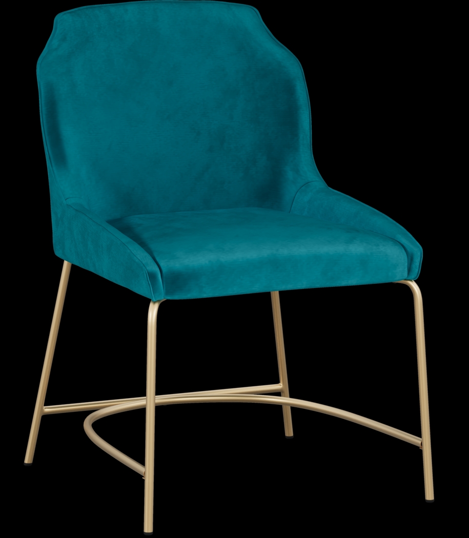 Venetian Court Gold 5 Pc Dining Room with Teal Chairs - Thumbnail - Image 6