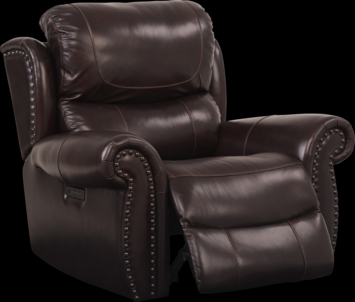 Venezio Brown Leather Power Recliner - Thumbnail - Image 2