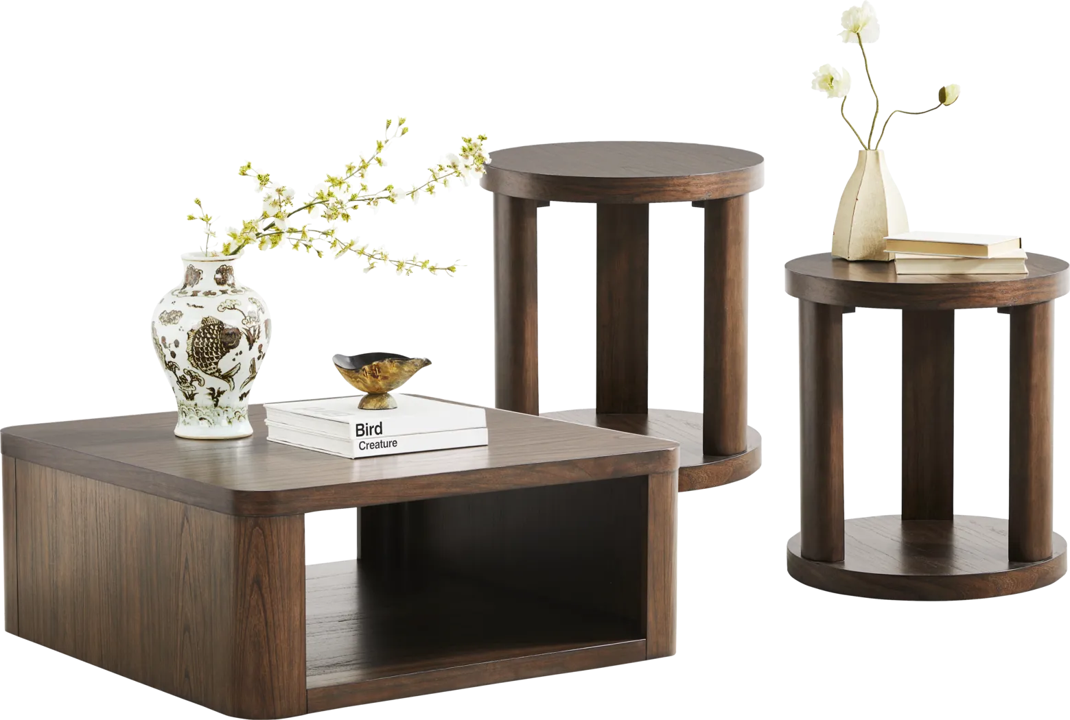 Venice Brown 3 Pc Table Set - Thumbnail - Image 1