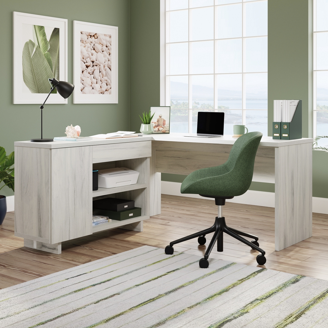 Venisa Gray Desk with Credenza - Thumbnail - Image 2