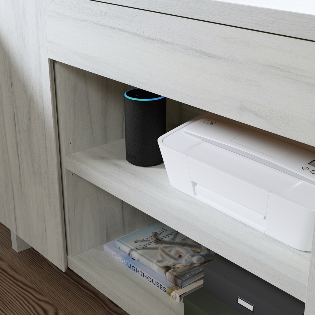 Venisa Gray Desk with Credenza - Thumbnail - Image 3