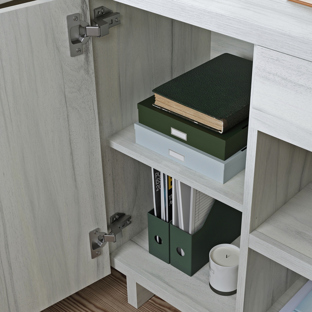 Venisa Gray Desk with Credenza - Thumbnail - Image 5