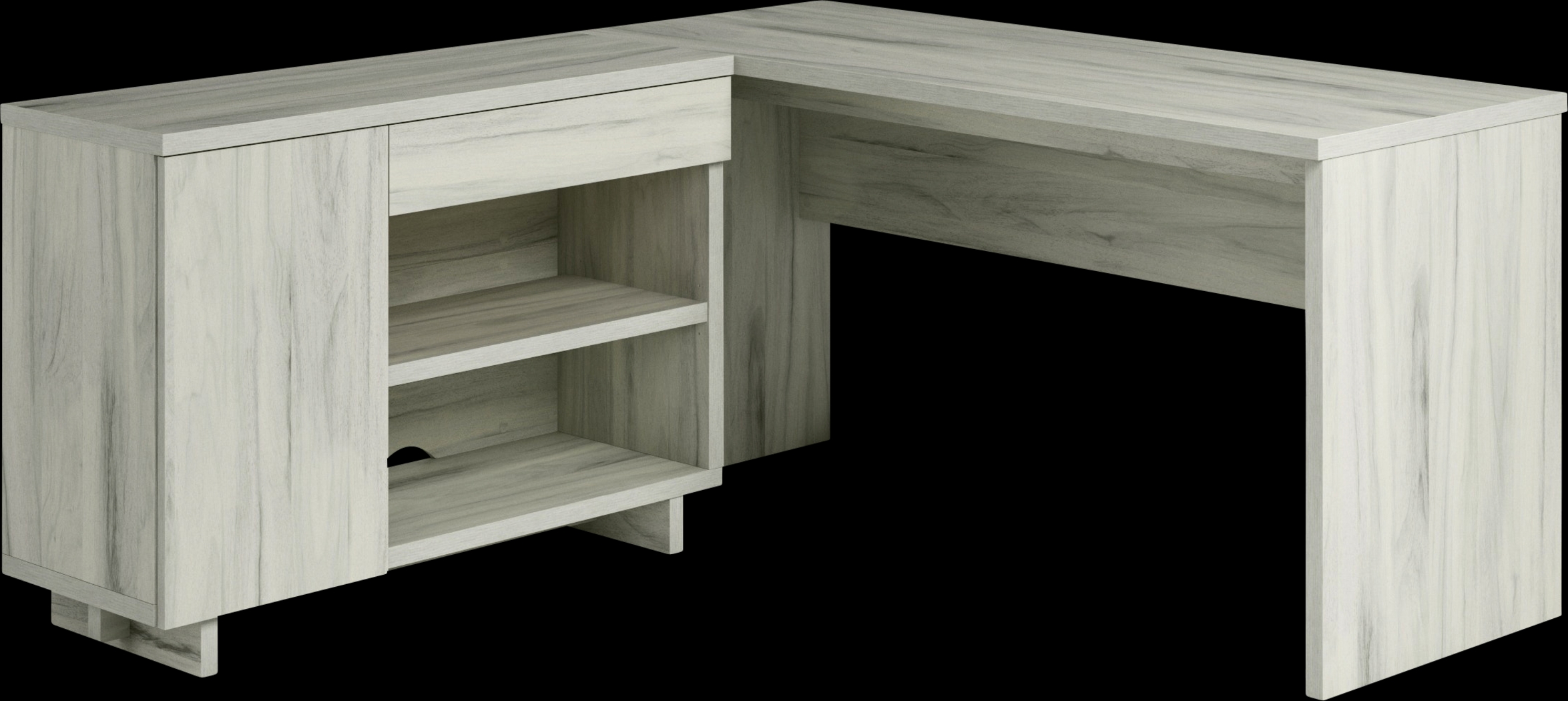 Venisa Gray Desk with Credenza - Thumbnail - Image 1