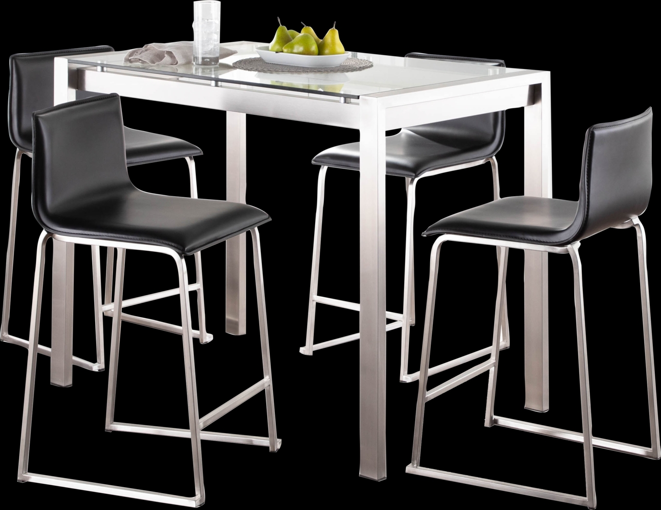 Ventanna I Black 5pc Counter Height Dining Set - Thumbnail - Image 1