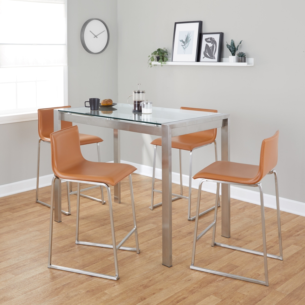 Ventanna I Camel 5pc Counter Height Dining Set - Thumbnail - Image 2