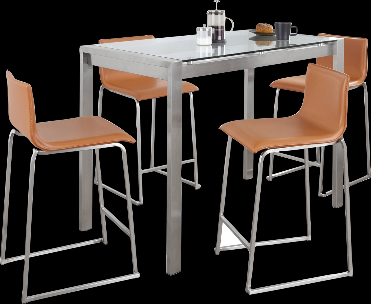 Ventanna I Camel 5pc Counter Height Dining Set - Thumbnail - Image 3