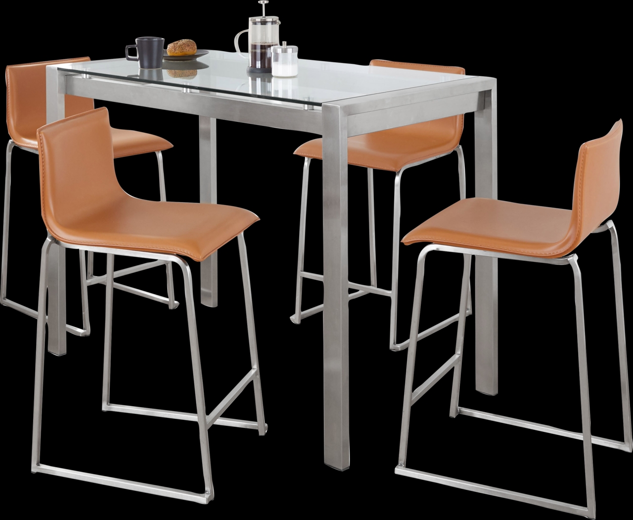 Ventanna I Camel 5pc Counter Height Dining Set - Thumbnail - Image 1