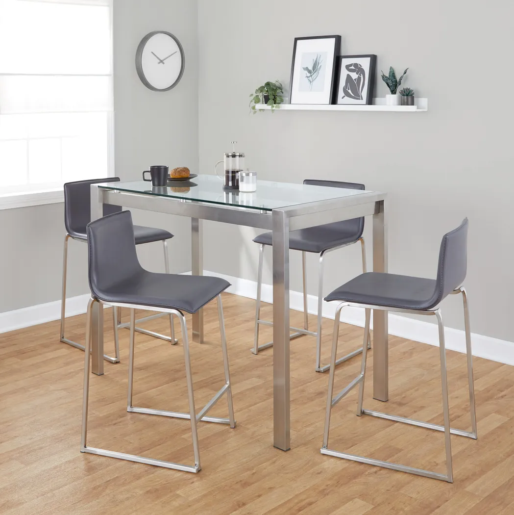Ventanna I Gray 5pc Counter Height Dining Set - Thumbnail - Image 2
