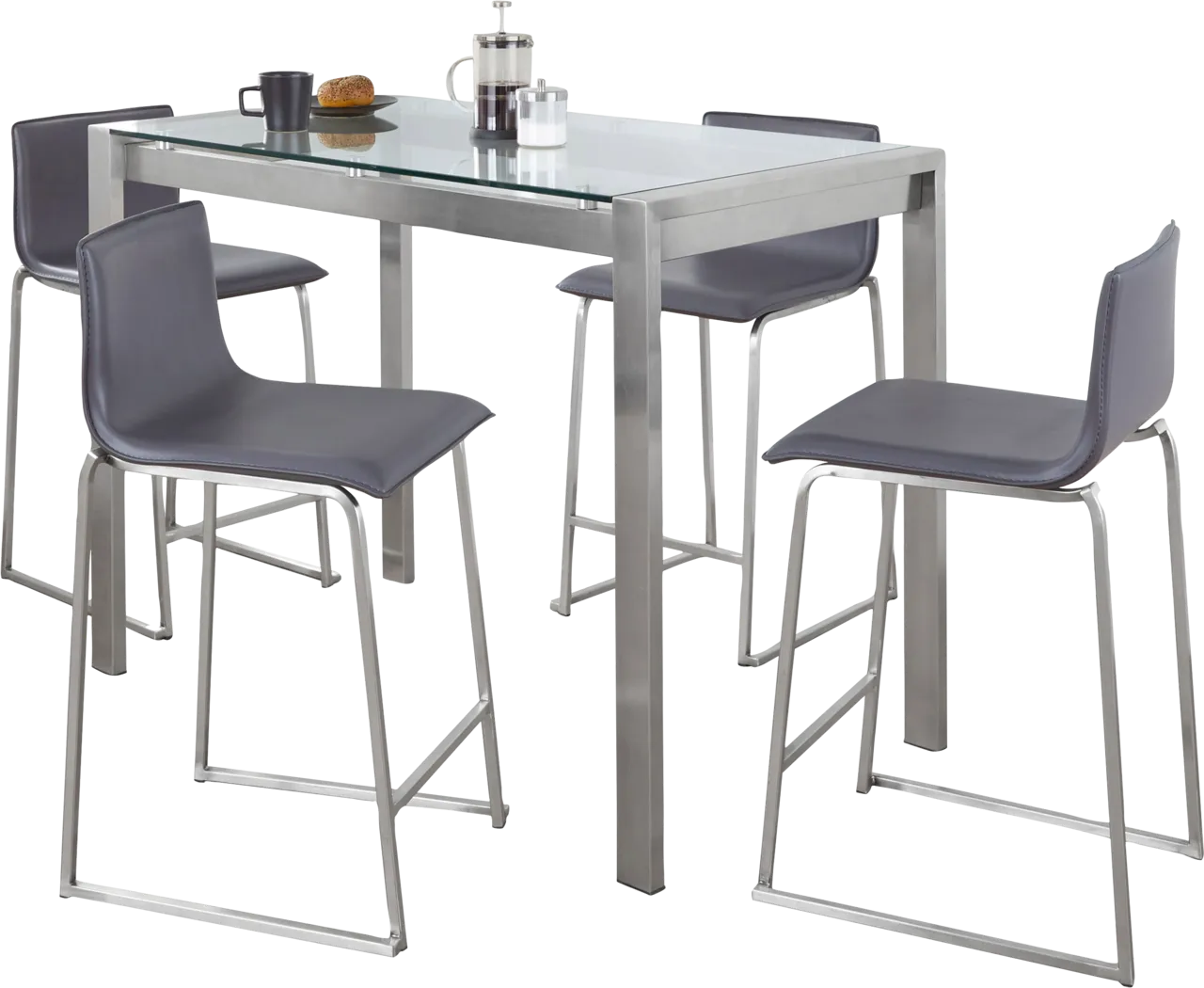 Ventanna I Gray 5pc Counter Height Dining Set - Thumbnail - Image 3