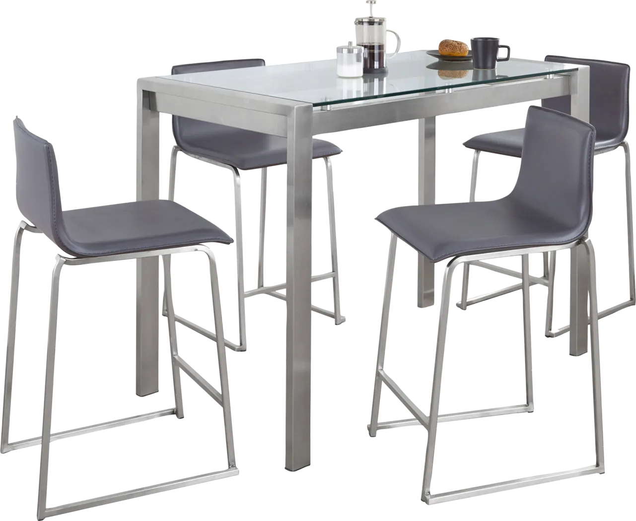 Ventanna I Gray 5pc Counter Height Dining Set - Thumbnail - Image 1