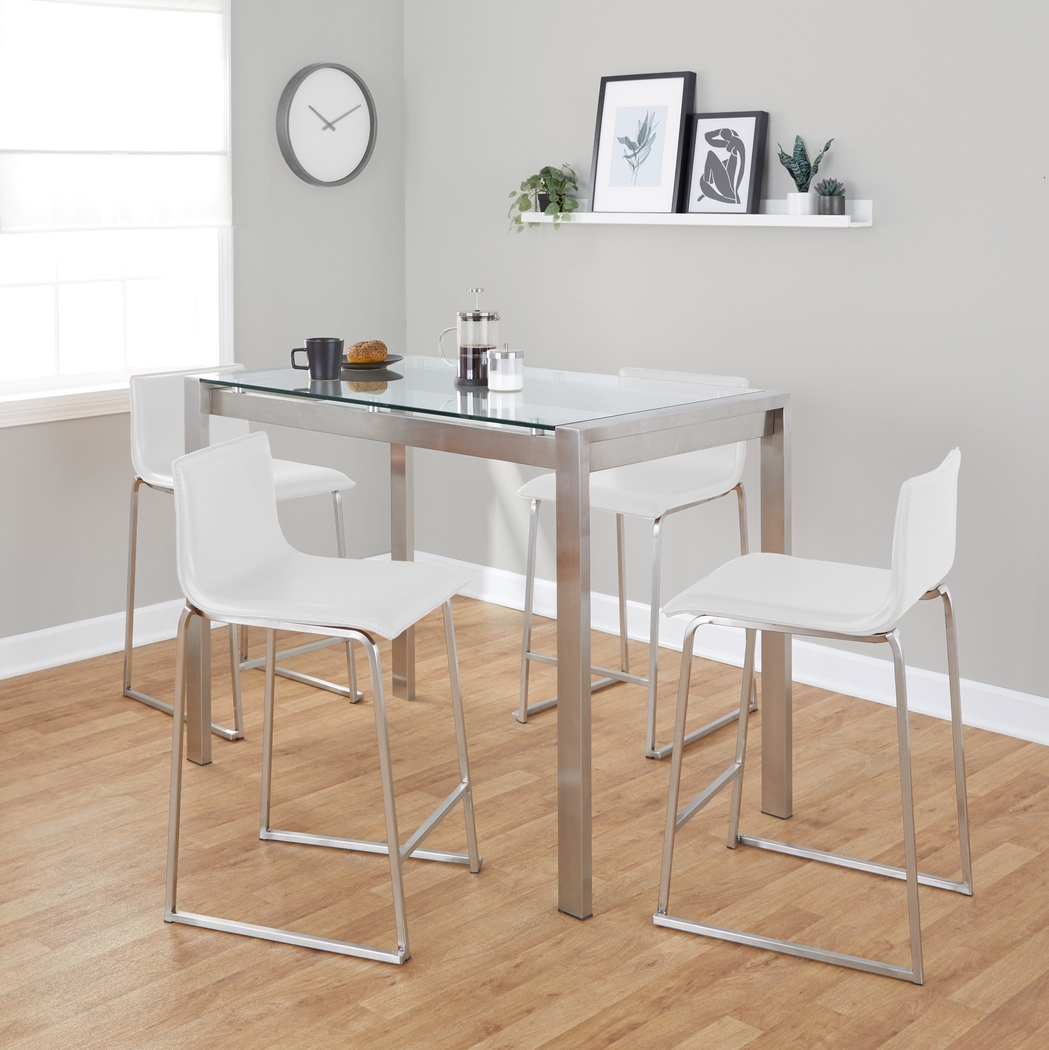 Ventanna I White 5pc Counter Height Dining Set - Thumbnail - Image 2