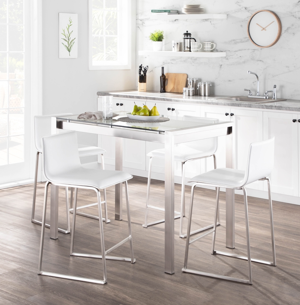 Ventanna I White 5pc Counter Height Dining Set - Thumbnail - Image 3
