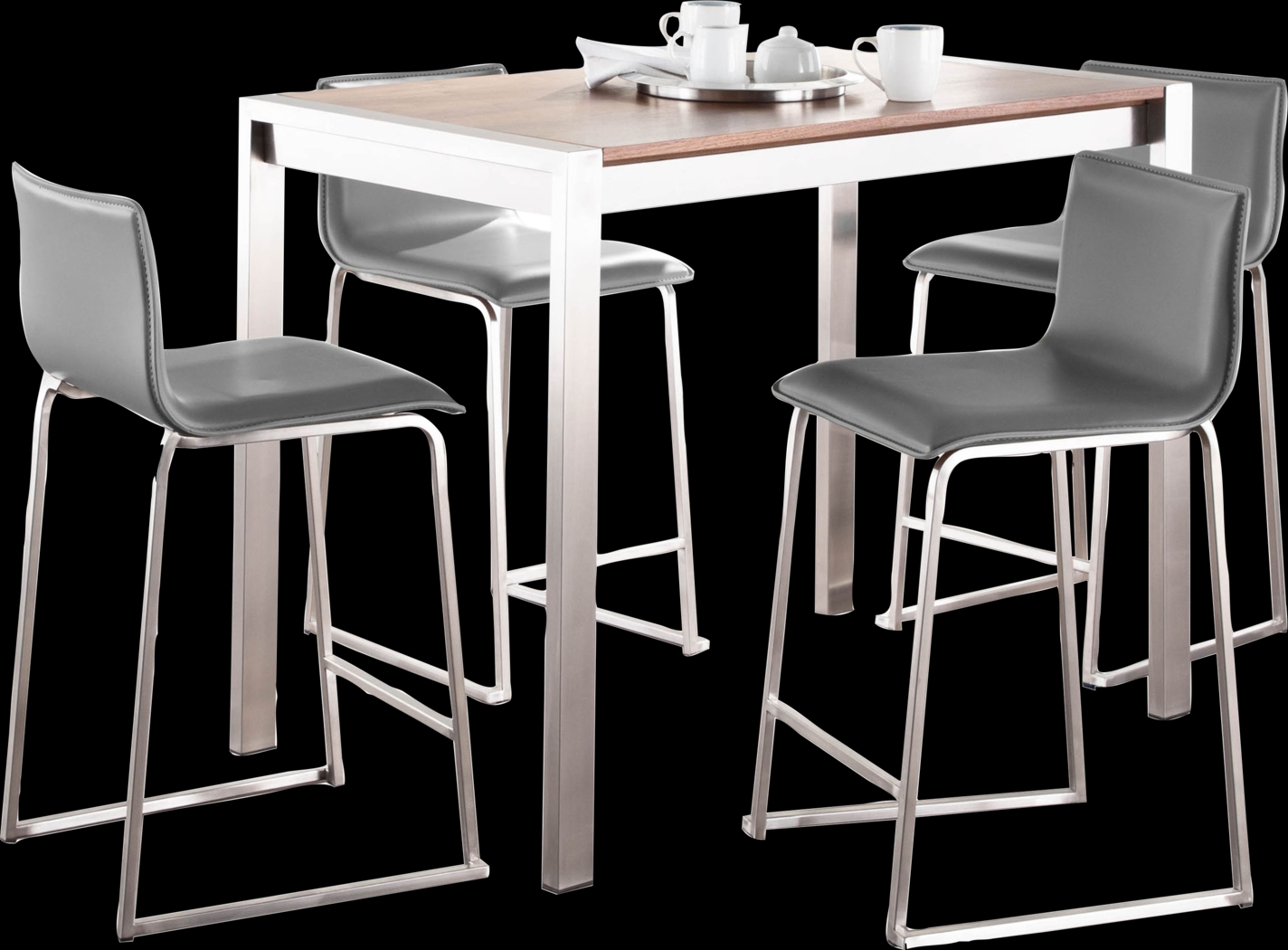 Ventanna II Gray 5pc Counter Height Dining Set - Thumbnail - Image 3