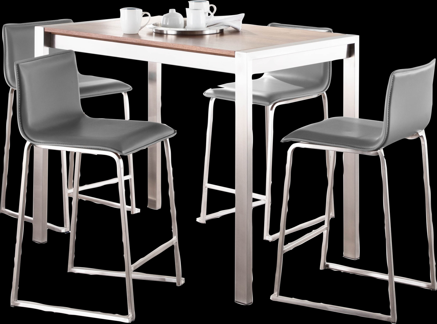 Ventanna II Gray 5pc Counter Height Dining Set - Thumbnail - Image 1