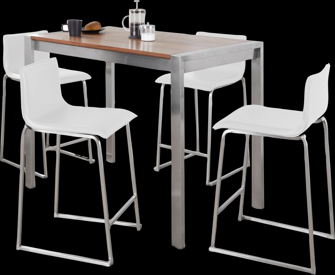 Ventanna II White 5pc Counter Height Dining Set - Thumbnail - Image 1