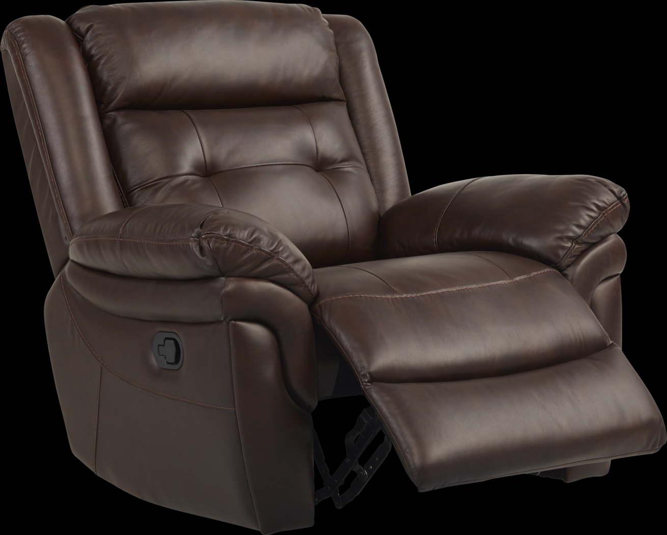 Ventoso Brown Leather Glider Recliner - Thumbnail - Image 2