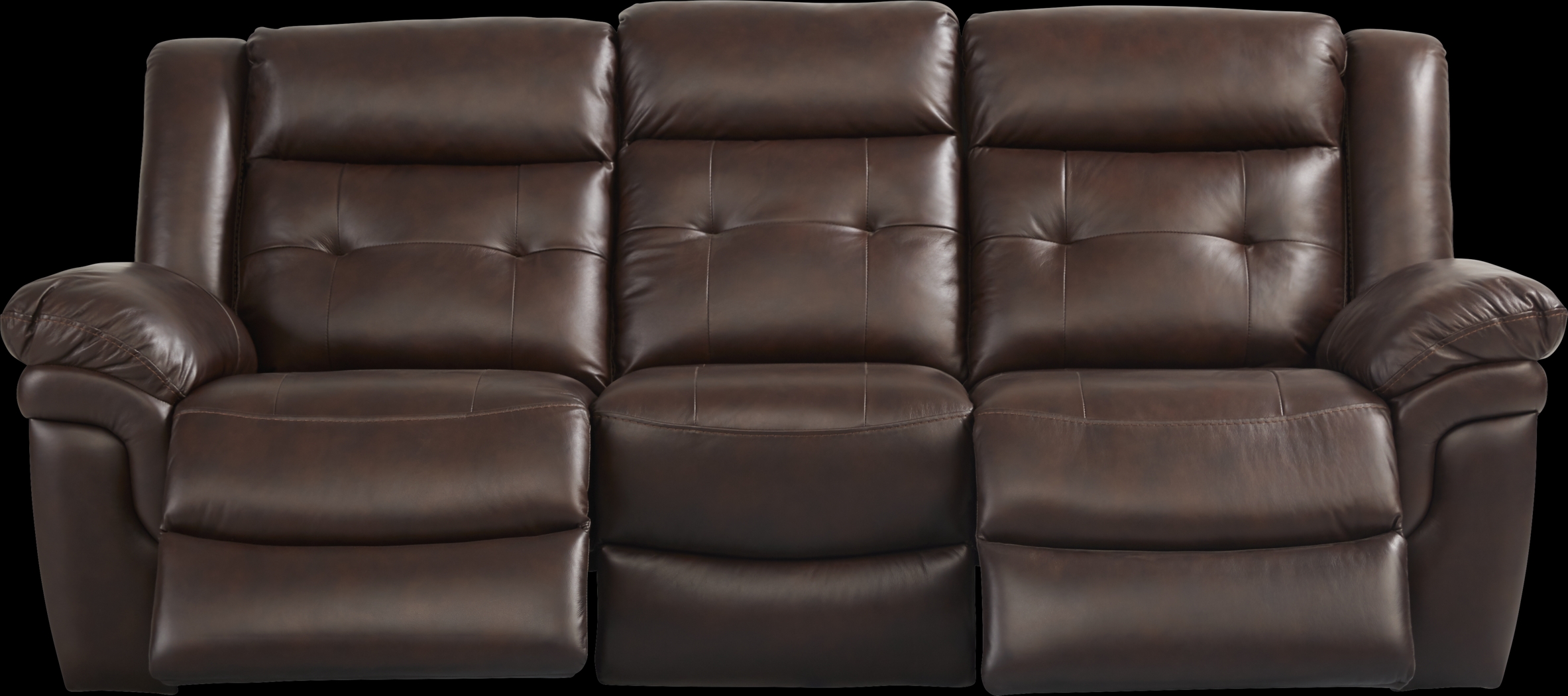 Ventoso Brown Leather Power Reclining Sofa - Thumbnail - Image 2