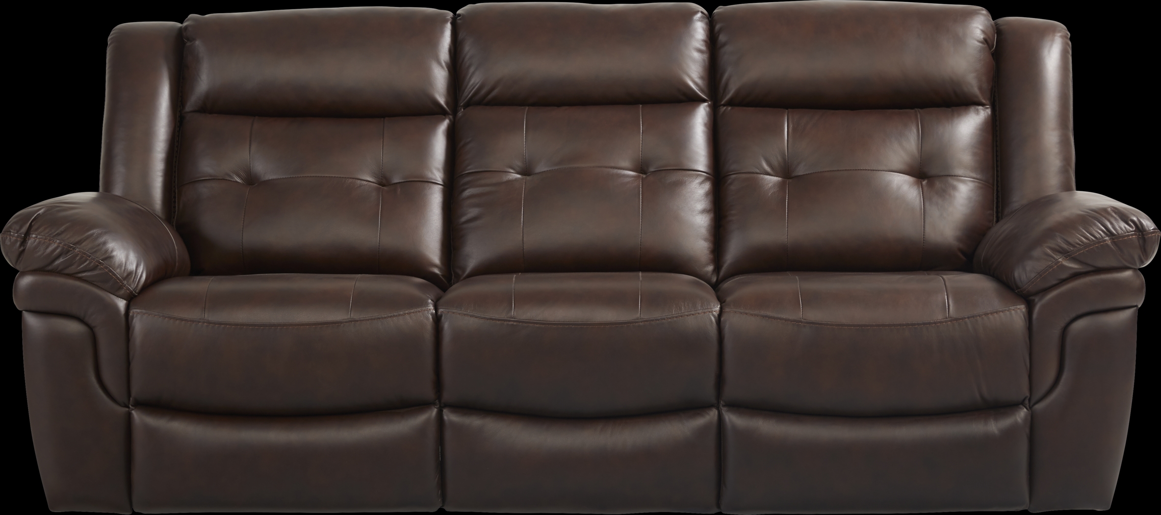 Ventoso Brown Leather Reclining Sofa - Thumbnail - Image 1