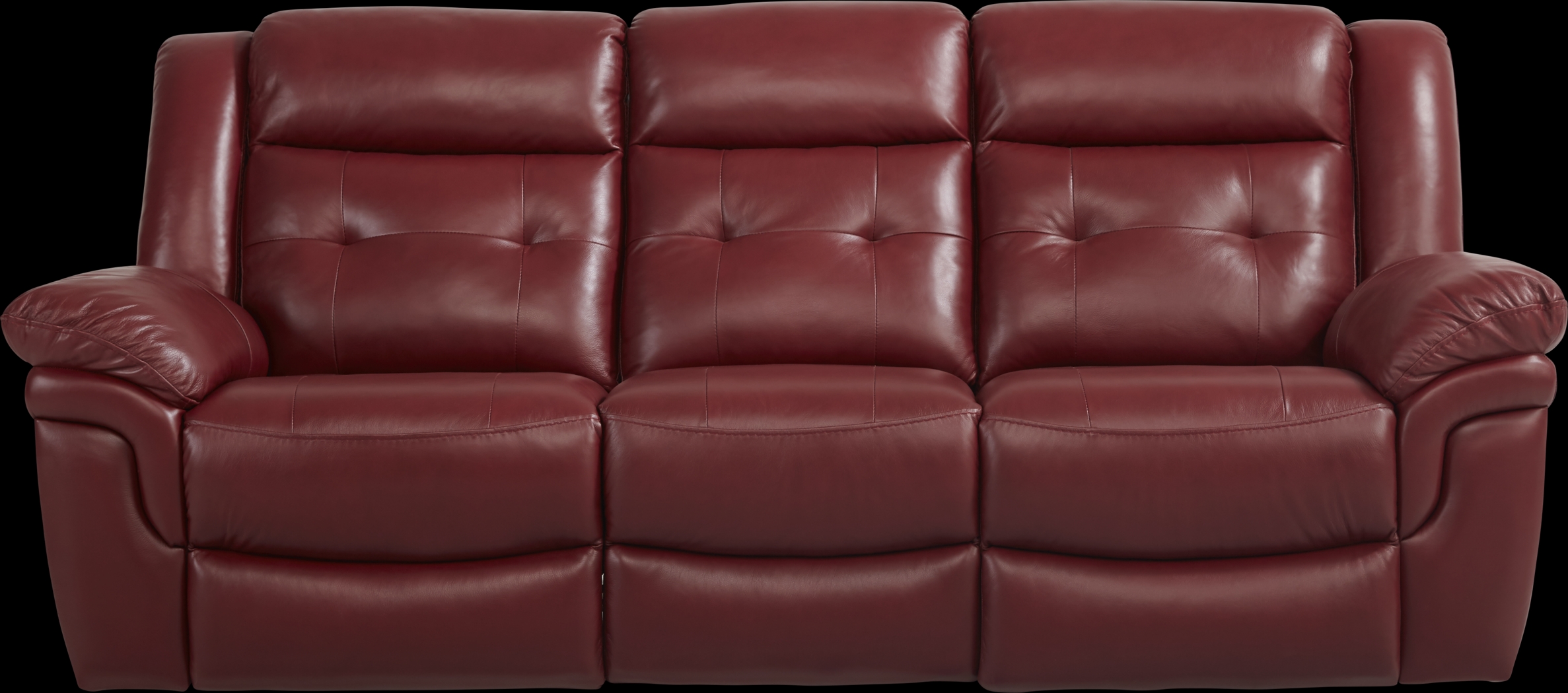 Ventoso Red Leather Power Reclining Sofa - Thumbnail - Image 1